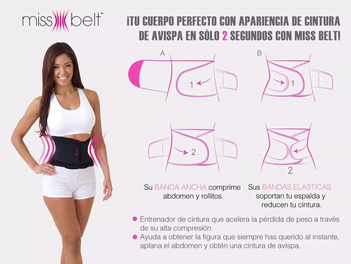 Faja Miss Belt Cintura Delgada y soporte para la espalda.